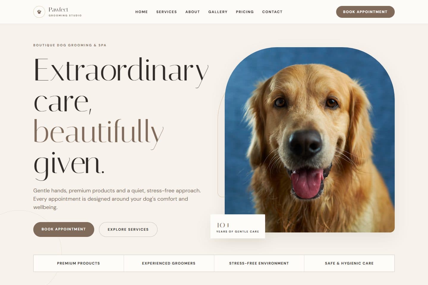 Dog Groomer Appointment Site