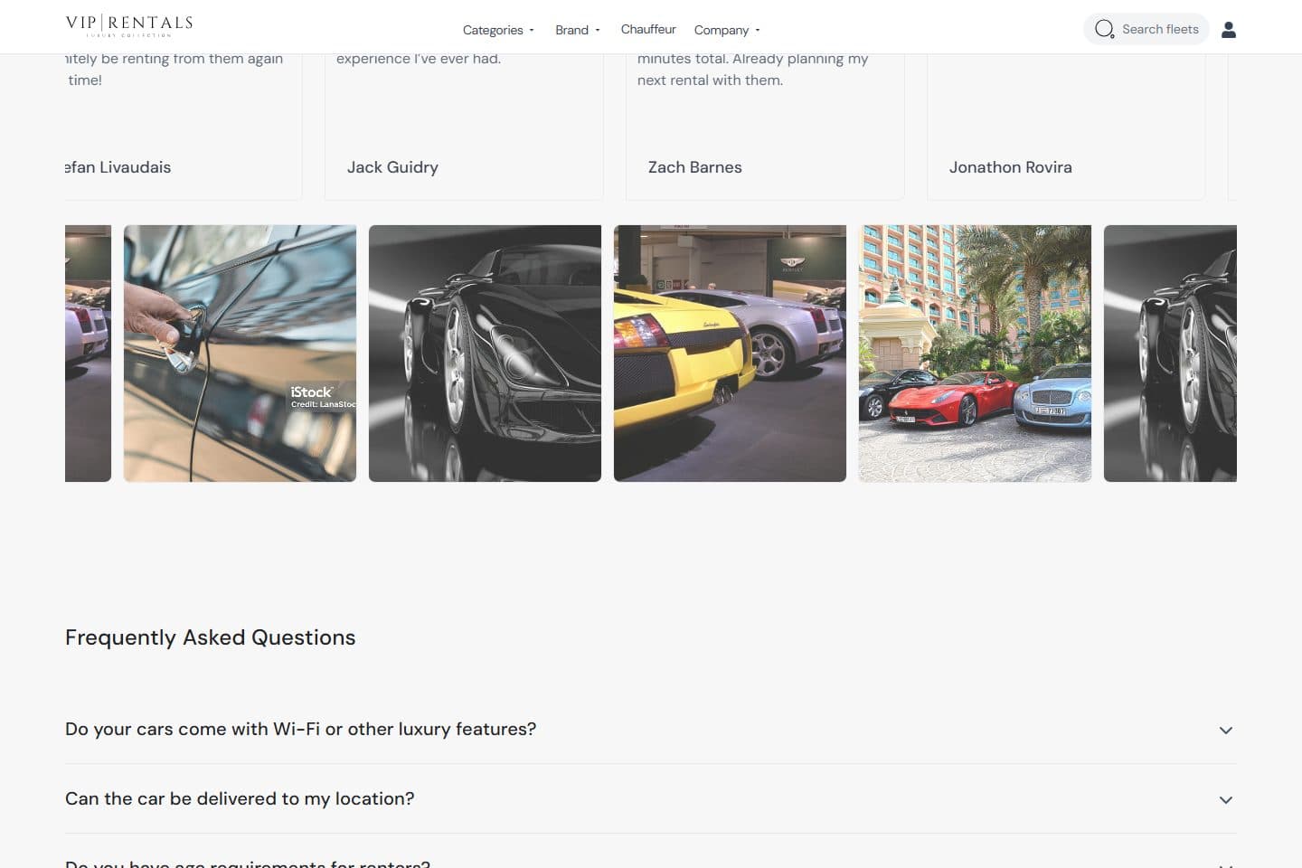 VIP Rentals page screenshot 4