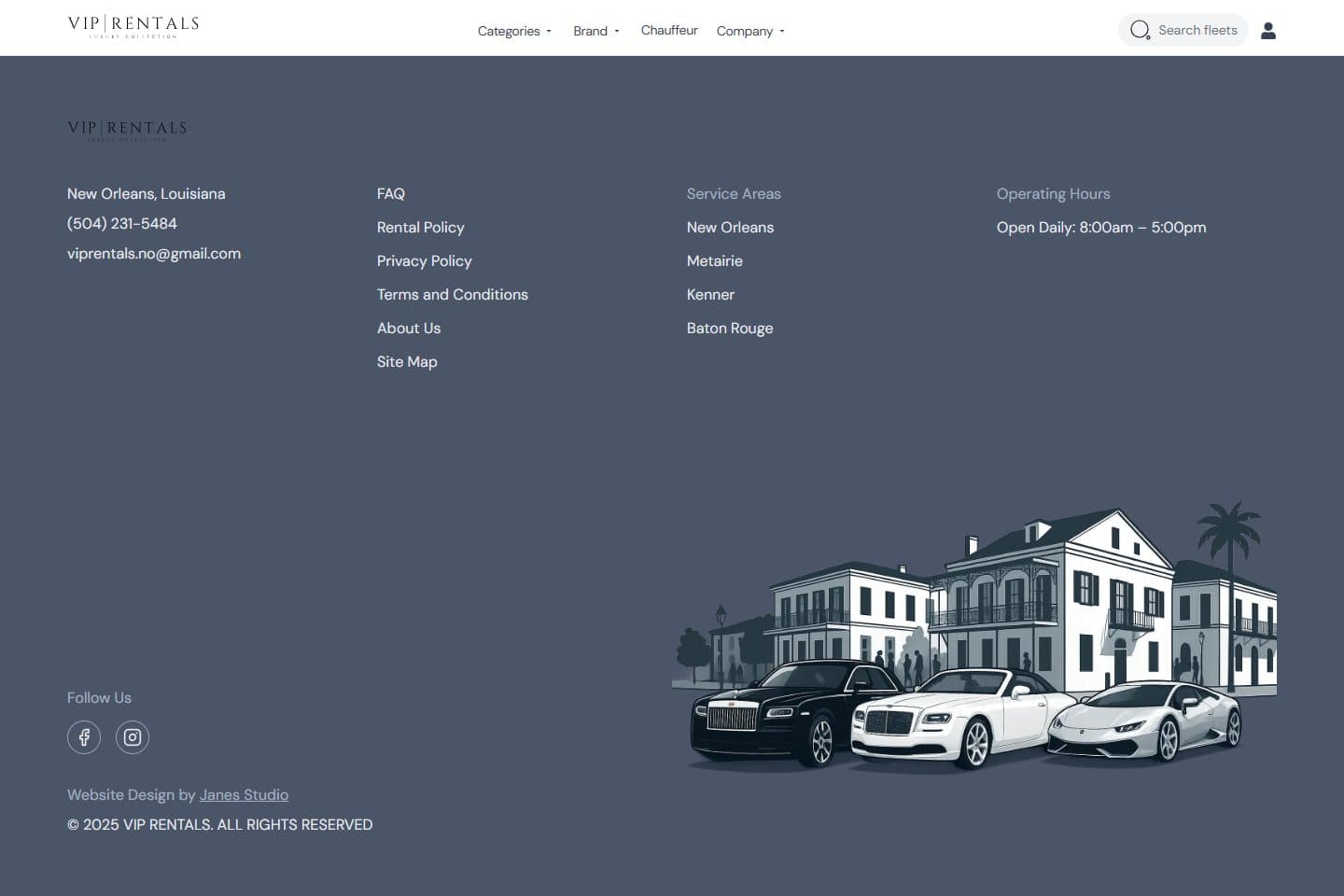 VIP Rentals page screenshot 5